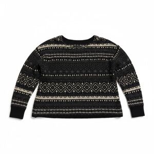 American Eagle Outfitters Black and Cream Geometric Sweater#loggin look